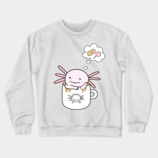 Axolotl in a Coffee Mug Cute Meme Funny Food Kawaii Art Crewneck Sweatshirt